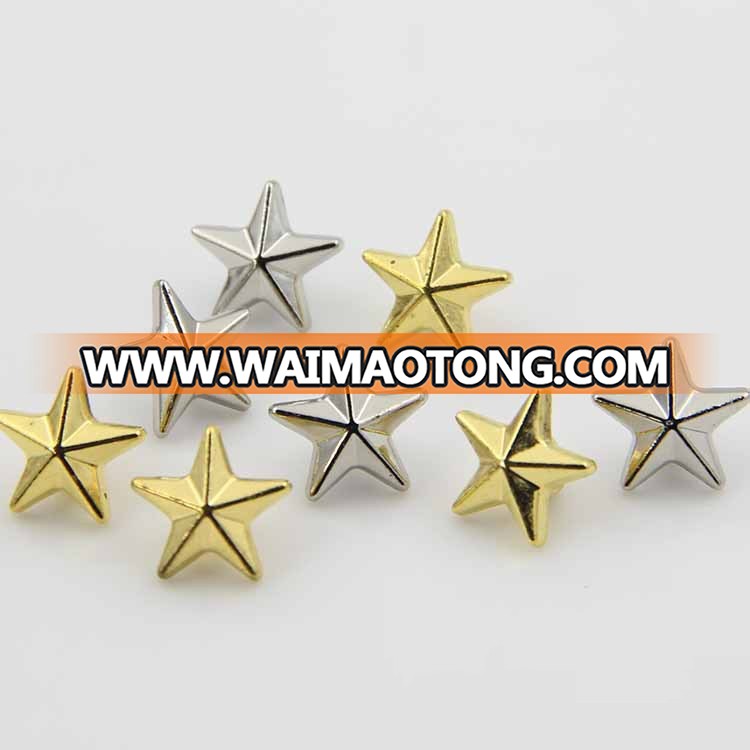 New Design Silver Golden 11.5mm Plastic Shank Buttons Star Shaped Button